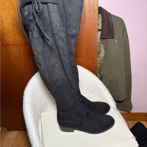 a new day Black Over-the-Knee Suede Boots